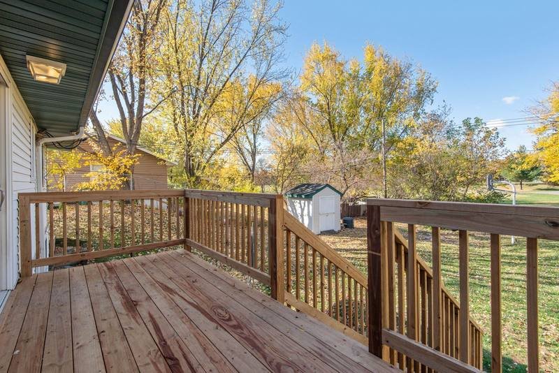 Wood deck with railing